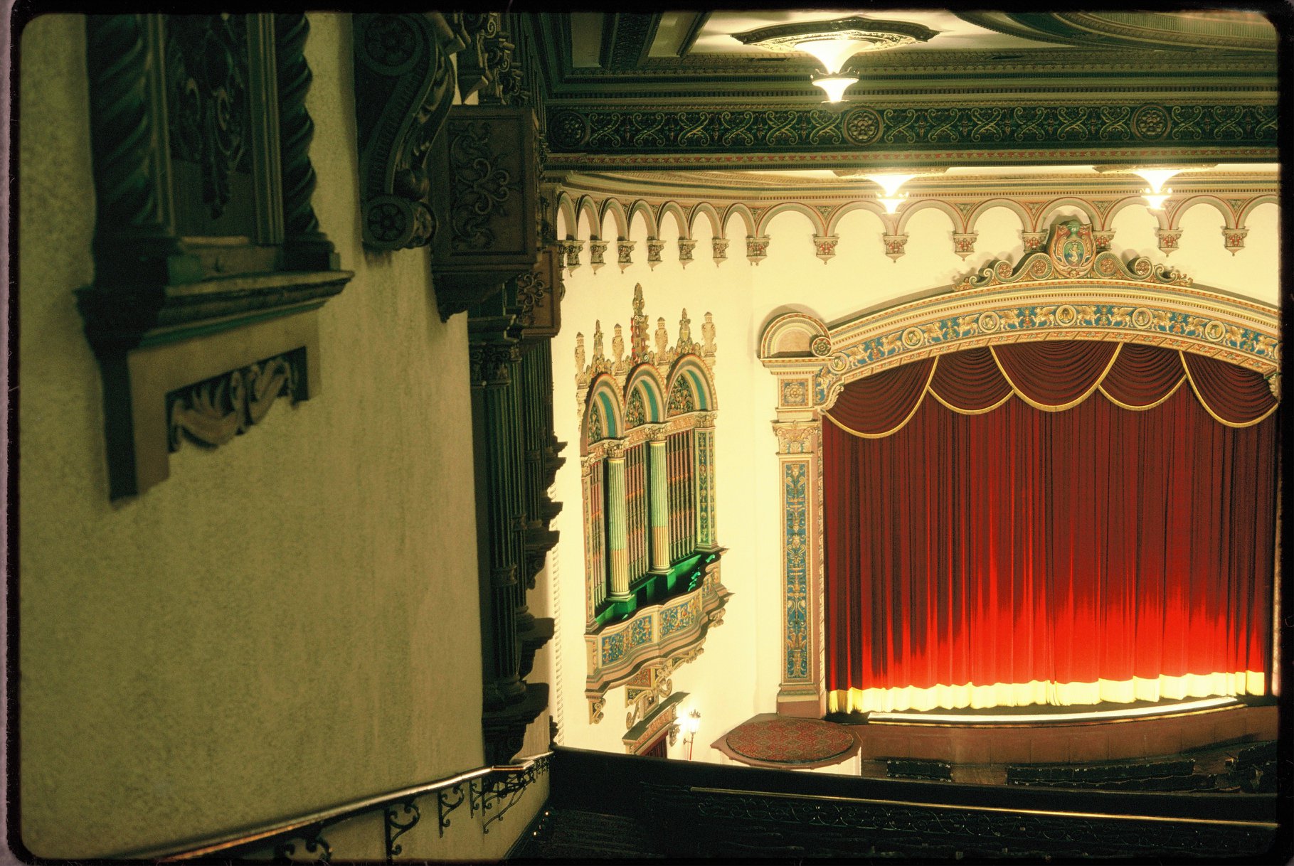 Interior in colour from the dress circle — photo by Ian Hanson & Doug McGregor