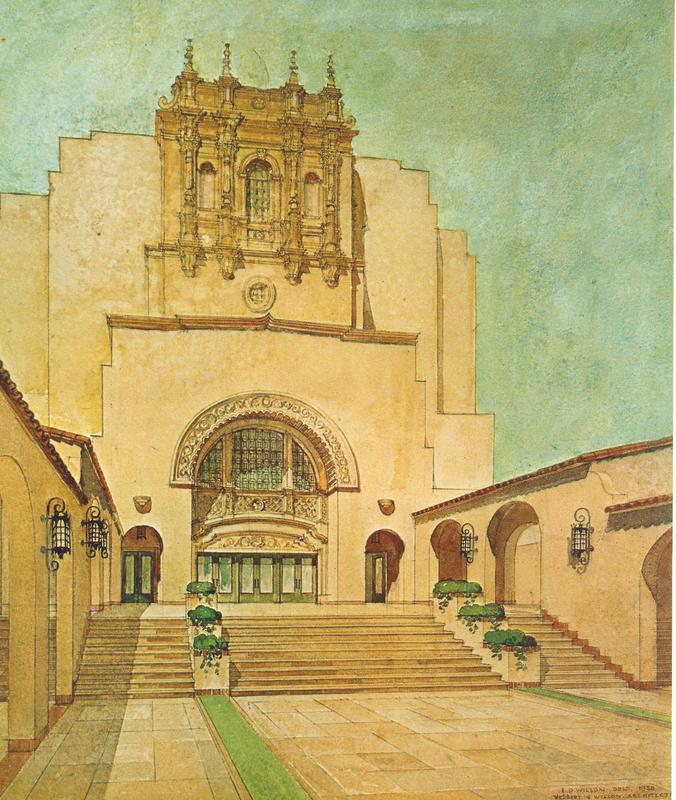Architect's conceptual sketch of the restored Roxy